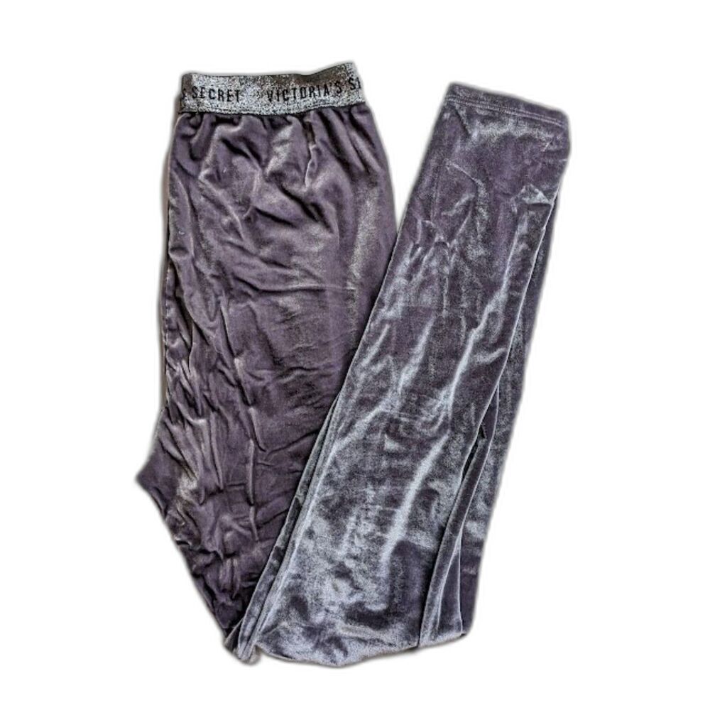 Victoria's Secret Crushed Velvet Logo Leggings Womens S Casual Lounge Pants